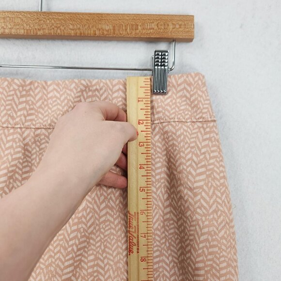 Ann Taylor LOFT Skirt Womens 8 Pink Tan Cotton Blend Pencil Knee Length NEW - Picture 4 of 10